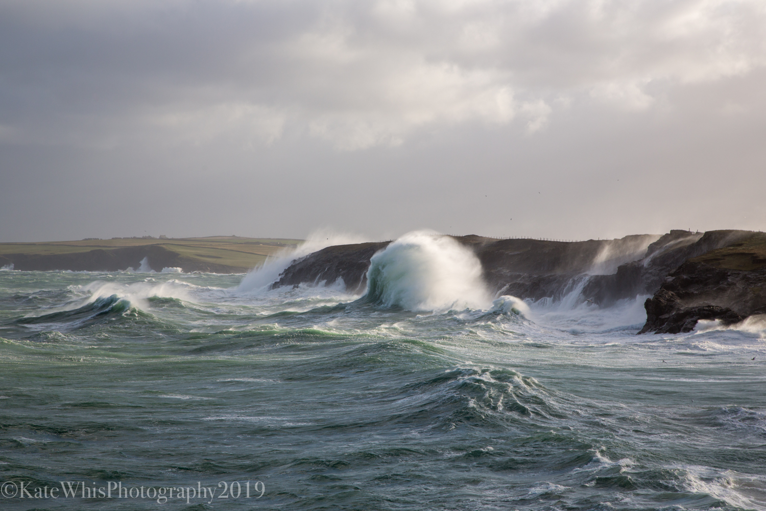 Photograph of big waves at Mother Ivey's Bay