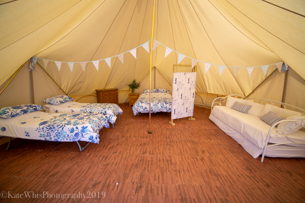 Glamping bell tent at The Oaks
